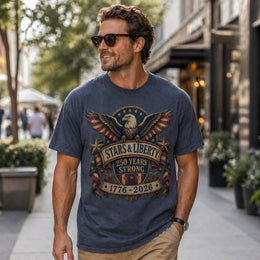 Stars and Liberty Shirt, America 250 Patriotic Eagle Tee, 250 Years Strong 1776 2026 Shirt, Comfort Colors