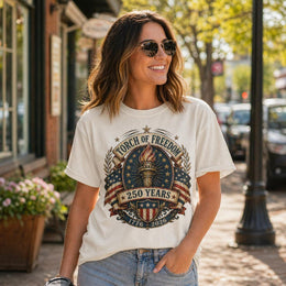 Torch of Freedom Shirt, America 250 Patriotic Tee, 250 Years Liberty Torch 1776 2026 Shirt, Comfort Colors