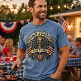Torch of Freedom Shirt, America 250 Patriotic Tee, 250 Years Liberty Torch 1776 2026 Shirt, Comfort Colors