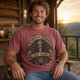 Torch of Freedom Shirt, America 250 Patriotic Tee, 250 Years Liberty Torch 1776 2026 Shirt, Comfort Colors
