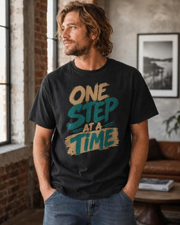 One Step At A Time Shirt, Motivational Shirt, Inspirational Tee, Positive Self Care Comfort Colors T-Shirt