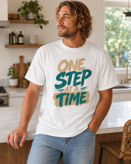 One Step At A Time Shirt, Motivational Shirt, Inspirational Tee, Positive Self Care Comfort Colors T-Shirt