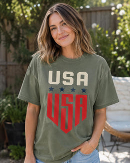 USA Shirt, Patriotic USA Tee, American Flag Shirt, 4th of July Shirt, Comfort Colors Patriotic T-Shirt