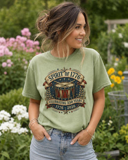 Spirit of 1776 Shirt, Patriotic Drum America 250 Tee, Celebrating 250 Years 1776 2026 Shirt, Comfort Colors