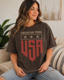 American Pride USA Shirt, Patriotic Shirt, 4th of July Tee, Red White Blue Comfort Colors T-Shirt, USA Gift
