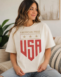 American Pride USA Shirt, Patriotic Shirt, 4th of July Tee, Red White Blue Comfort Colors T-Shirt, USA Gift