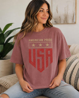 American Pride USA Shirt, Patriotic Shirt, 4th of July Tee, Red White Blue Comfort Colors T-Shirt, USA Gift