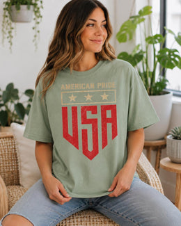 American Pride USA Shirt, Patriotic Shirt, 4th of July Tee, Red White Blue Comfort Colors T-Shirt, USA Gift