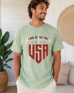 Land Of The Free USA Shirt, Patriotic Shirt, 4th Of July Tee, American Flag Comfort Colors T-Shirt, USA Gift