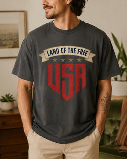 Land Of The Free USA Shirt, Patriotic Shirt, 4th Of July Tee, American Flag Comfort Colors T-Shirt, USA Gift