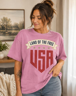 Land Of The Free USA Shirt, Patriotic Shirt, 4th Of July Tee, American Flag Comfort Colors T-Shirt, USA Gift