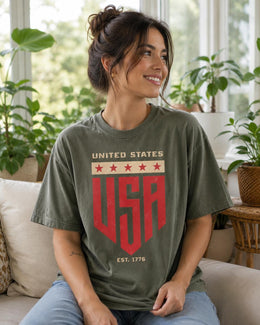 United States USA Shirt, Est 1776 Patriotic Shirt, 4th Of July Tee, American Pride Comfort Colors T-Shirt