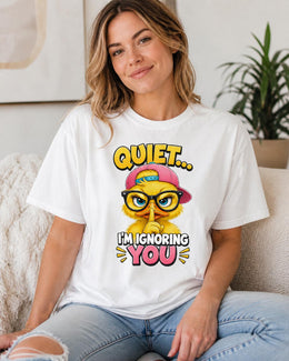 Quiet I'm Ignoring You Shirt, Funny Duck Shirt, Sarcastic Shirt, Funny Animal Tee, Attitude Comfort Colors T-Shirt