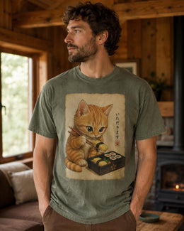 Orange Cat Sushi Shirt, Cute Kitten Sushi Tee, Japanese Food Shirt, Cat Lover Gift, Anime Cat Comfort Colors T-Shirt
