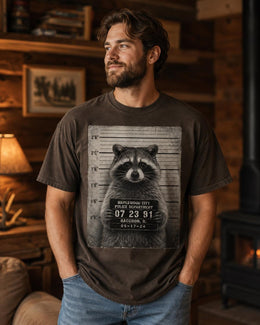 Raccoon Mugshot Shirt, Funny Raccoon Shirt, Trash Panda Tee, Sarcastic Animal Comfort Colors T-Shirt, Raccoon Gift