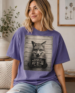 Fox Mugshot Shirt, Funny Fox Shirt, Sarcastic Animal Tee, Wildlife Lover Comfort Colors T-Shirt, Fox Gift