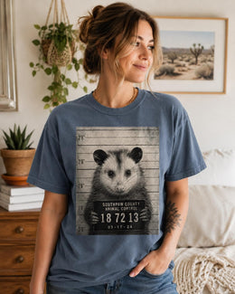 Opossum Mugshot Shirt, Funny Possum Shirt, Trash Animal Tee, Sarcastic Wildlife Comfort Colors T-Shirt, Possum Gift