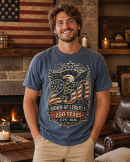 Born of Liberty Shirt, America 250 Shirt, Patriotic Eagle Tee, 1776 2026 Shirt, 250 Years Freedom Shirt, Fourth of July Tee