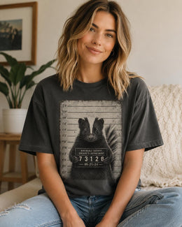 Skunk Mugshot Shirt, Funny Skunk Shirt, Sarcastic Animal Tee, Wildlife Lover Comfort Colors T-Shirt