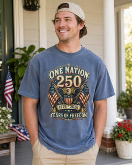 One Nation 250 Shirt, America 250 Shirt, Patriotic Eagle Tee, 1776 2026 Shirt, 250 Years of Freedom Tee, Fourth of July Shirt