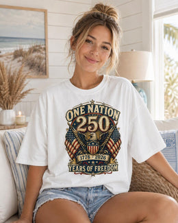 One Nation 250 Shirt, America 250 Shirt, Patriotic Eagle Tee, 1776 2026 Shirt, 250 Years of Freedom Tee, Fourth of July Shirt