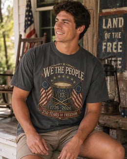 We The People Shirt, America 250 Shirt, Patriotic Drum Tee, 1776 2026 Shirt, 250 Years of Freedom, Comfort Colors
