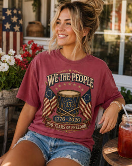 We The People Shirt, America 250 Shirt, Patriotic Drum Tee, 1776 2026 Shirt, 250 Years of Freedom, Comfort Colors