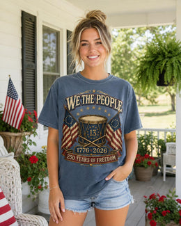 We The People Shirt, America 250 Shirt, Patriotic Drum Tee, 1776 2026 Shirt, 250 Years of Freedom, Comfort Colors