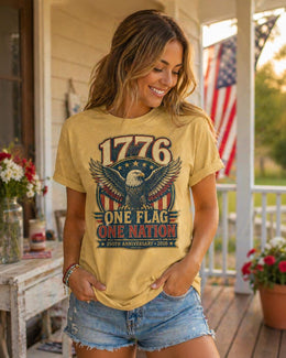 1776 One Flag One Nation Shirt, America 250 Shirt, Patriotic Eagle Tee, 250th Anniversary Shirt, 1776 2026 Fourth of July Tee