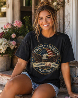Proudly American Shirt, America 250 Shirt, Patriotic Eagle Tee, 1776 2026 Shirt, 4th of July Shirt, 250th Anniversary USA Tee