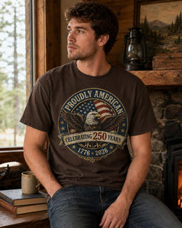 Proudly American Shirt, America 250 Shirt, Patriotic Eagle Tee, 1776 2026 Shirt, 4th of July Shirt, 250th Anniversary USA Tee