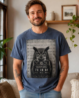 Owl Mugshot Shirt, Funny Owl Shirt, Sarcastic Animal Tee, Wildlife Lover Comfort Colors T-Shirt, Owl Gift