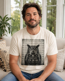 Owl Mugshot Shirt, Funny Owl Shirt, Sarcastic Animal Tee, Wildlife Lover Comfort Colors T-Shirt, Owl Gift