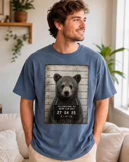 Bear Mugshot Shirt, Funny Bear Shirt, Sarcastic Animal Tee, Wildlife Lover Comfort Colors T-Shirt, Bear Cub Gift