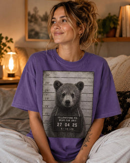 Bear Mugshot Shirt, Funny Bear Shirt, Sarcastic Animal Tee, Wildlife Lover Comfort Colors T-Shirt, Bear Cub Gift