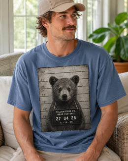 Bear Mugshot Shirt, Funny Bear Shirt, Sarcastic Animal Tee, Wildlife Lover Comfort Colors T-Shirt, Bear Cub Gift