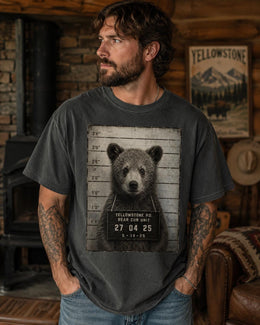 Bear Mugshot Shirt, Funny Bear Shirt, Sarcastic Animal Tee, Wildlife Lover Comfort Colors T-Shirt, Bear Cub Gift