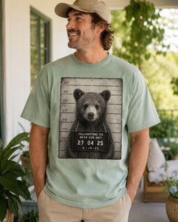 Bear Mugshot Shirt, Funny Bear Shirt, Sarcastic Animal Tee, Wildlife Lover Comfort Colors T-Shirt, Bear Cub Gift