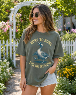Funny Goose Shirt, Born To Honk For No Reason Tee, Sarcastic Goose Shirt, Funny Animal Shirt, Comfort Colors Tee