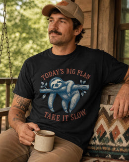 Funny Sloth Shirt, Today's Big Plan Take It Slow Tee, Sarcastic Sloth Shirt, Sloth Lover Gift, Comfort Colors Tee