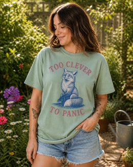 Funny Fox Shirt, Too Clever To Panic Tee, Sarcastic Fox Shirt, Fox Lover Gift, Funny Animal Comfort Colors Tee