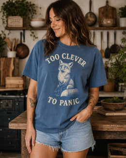 Funny Fox Shirt, Too Clever To Panic Tee, Sarcastic Fox Shirt, Fox Lover Gift, Funny Animal Comfort Colors Tee
