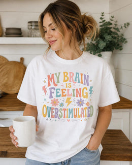 Currently Overstimulated Shirt, Funny Anxiety Tee, Mental Health Humor Shirt, Introvert Comfort Colors T-Shirt