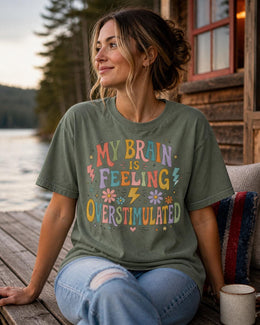 Currently Overstimulated Shirt, Funny Anxiety Tee, Mental Health Humor Shirt, Introvert Comfort Colors T-Shirt