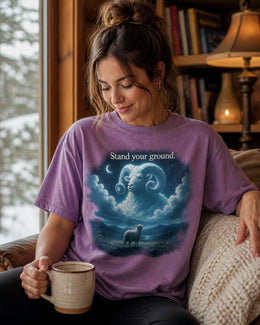Stand Your Ground Shirt, Sheep Ram Graphic Tee, Motivational Animal Shirt, Fantasy Comfort Colors T-Shirt, Farm Animal Gift