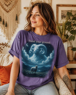Stand Your Ground Shirt, Sheep Ram Graphic Tee, Motivational Animal Shirt, Fantasy Comfort Colors T-Shirt, Farm Animal Gift