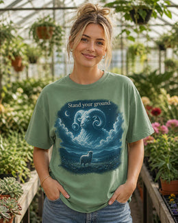 Stand Your Ground Shirt, Sheep Ram Graphic Tee, Motivational Animal Shirt, Fantasy Comfort Colors T-Shirt, Farm Animal Gift