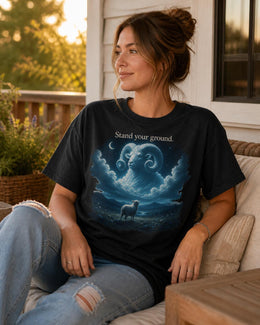 Stand Your Ground Shirt, Sheep Ram Graphic Tee, Motivational Animal Shirt, Fantasy Comfort Colors T-Shirt, Farm Animal Gift