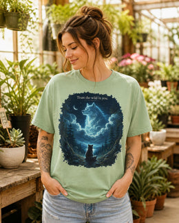 Trust The Wild In You Shirt, Raccoon Wolf Graphic Tee, Motivational Animal Shirt, Fantasy Comfort Colors T-Shirt