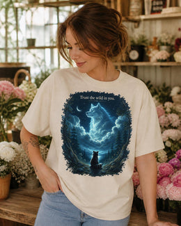 Trust The Wild In You Shirt, Raccoon Wolf Graphic Tee, Motivational Animal Shirt, Fantasy Comfort Colors T-Shirt